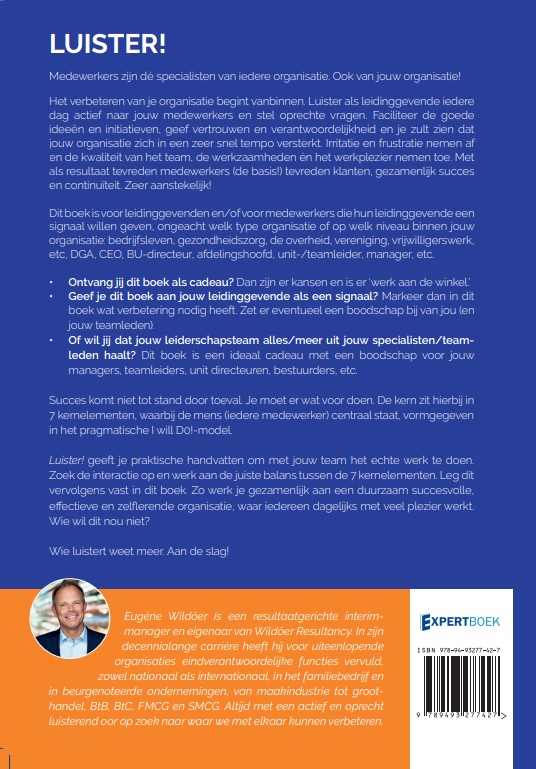 Achterkant van LUISTER!