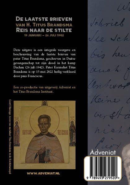 Achterkant van De laatste brieven van H. Titus Brandsma