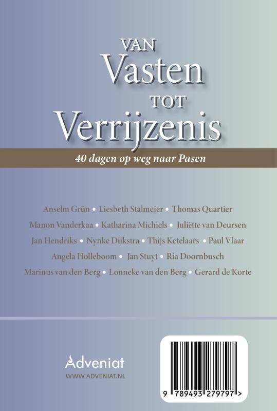 Achterkant van Van Vasten tot Verrijzenis