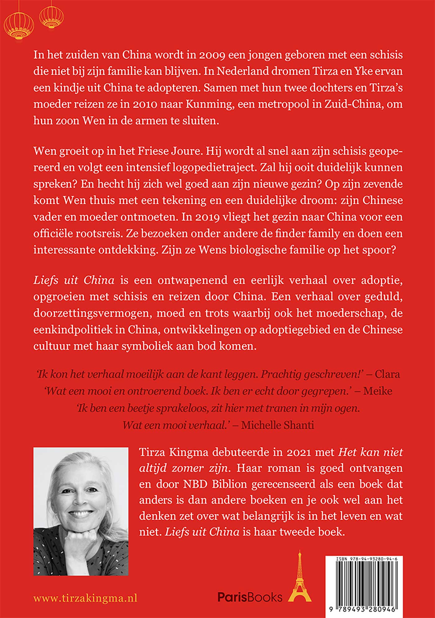 Achterkant van Liefs uit China