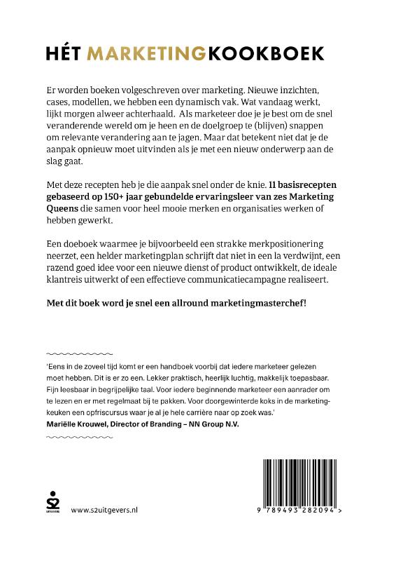Achterkant van Hét marketingkookboek