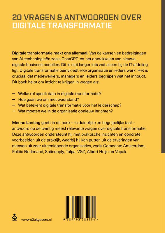 Achterkant van 20 vragen & antwoorden over digitale transformatie