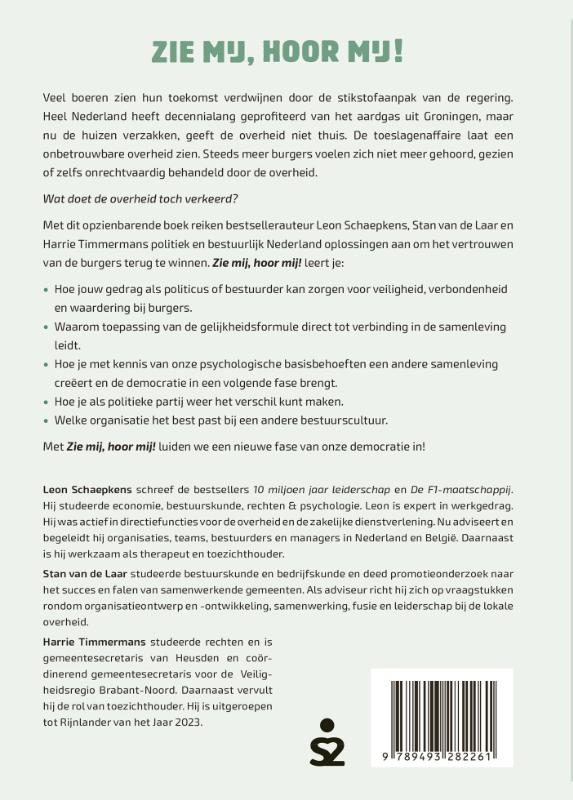 Achterkant van Zie mij, hoor mij!