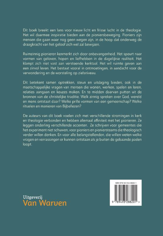 Achterkant van De inspiratie van ruimzinnig pionieren