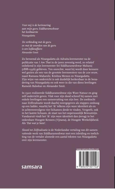 Achterkant van Sleutel tot Zelfrealisatie
