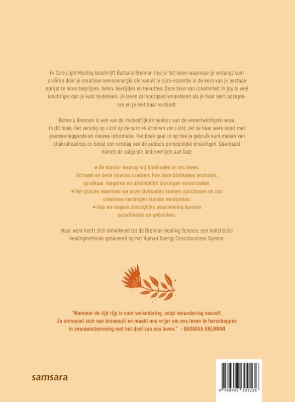 Achterkant van Core light healing