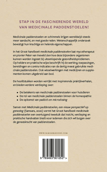 Achterkant van Groot handboek medicinale paddenstoelen
