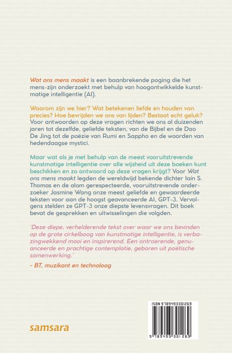 Achterkant van Wat ons mens maakt
