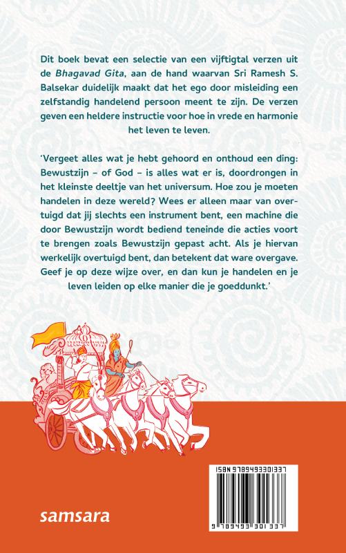Achterkant van De Bhagavad Gita