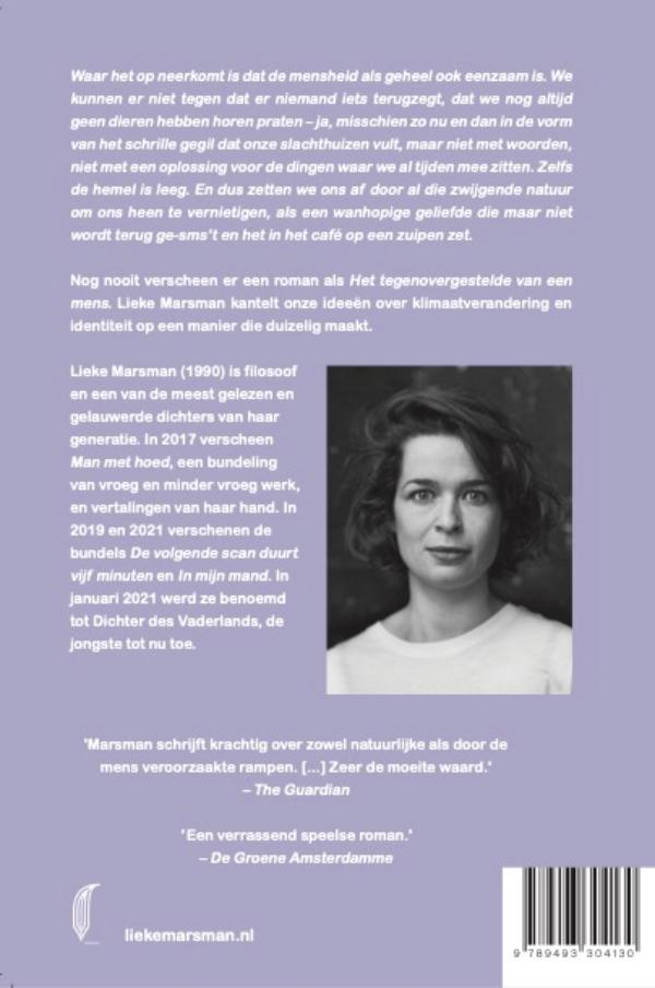 Achterkant van Het tegenovergestelde van een mens