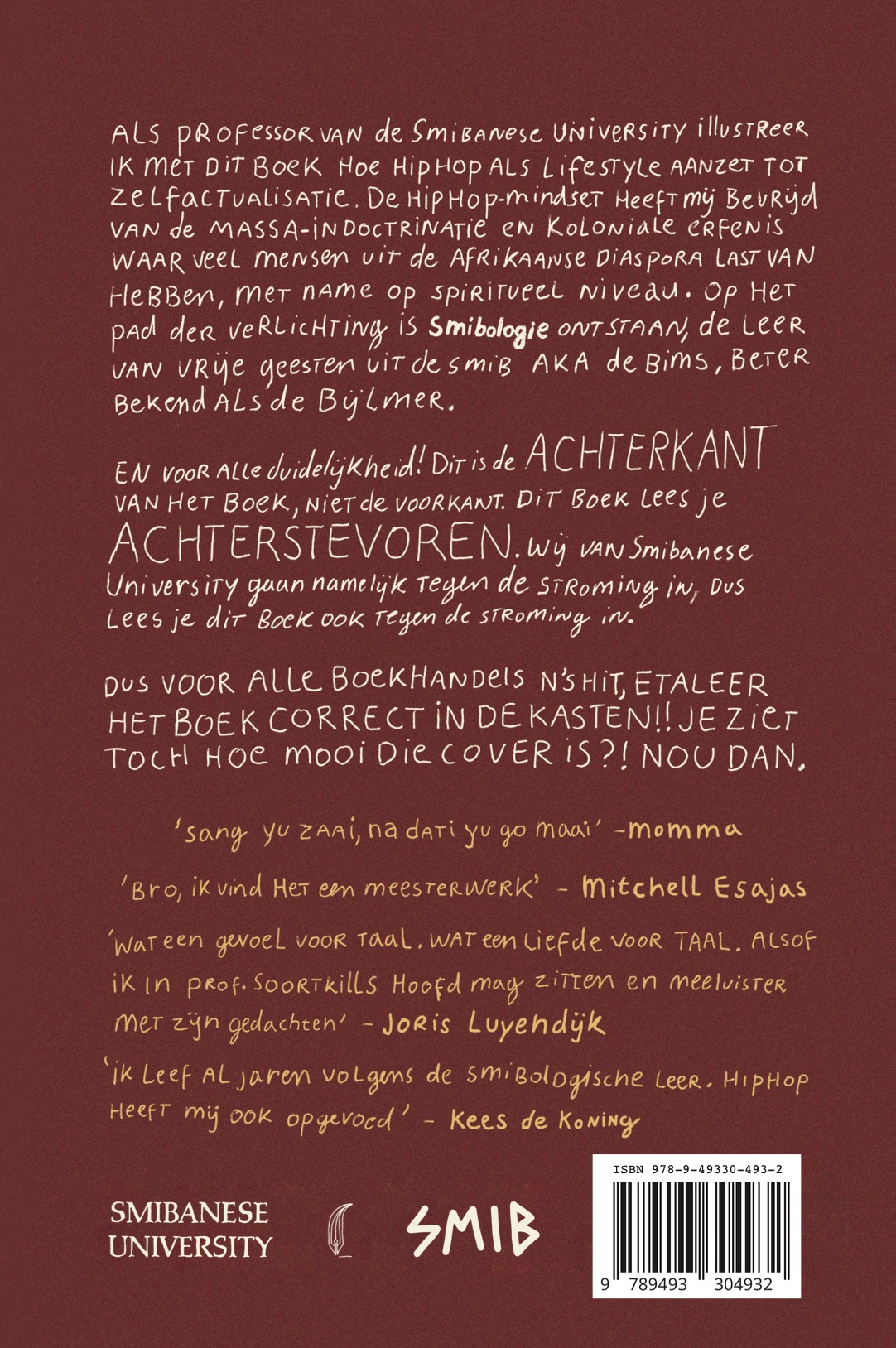 Achterkant van Smibologie