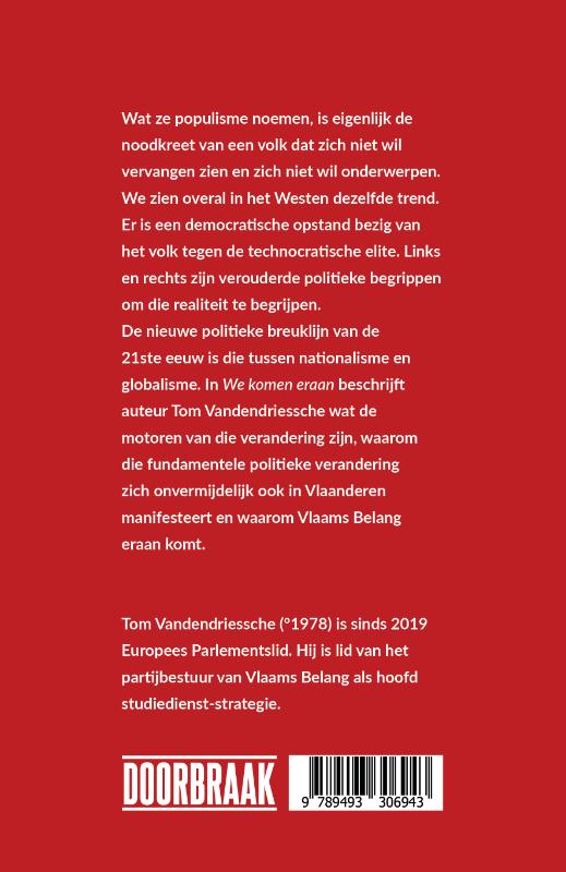 Achterkant van We komen eraan