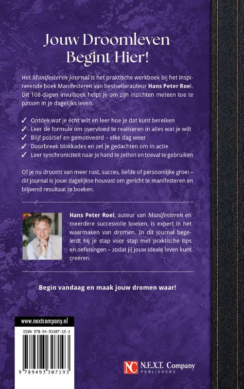 Achterkant van Manifesteren Journal