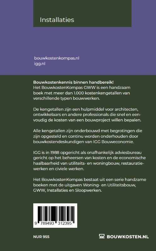Achterkant van Bouwkostenkompas Installaties 2024