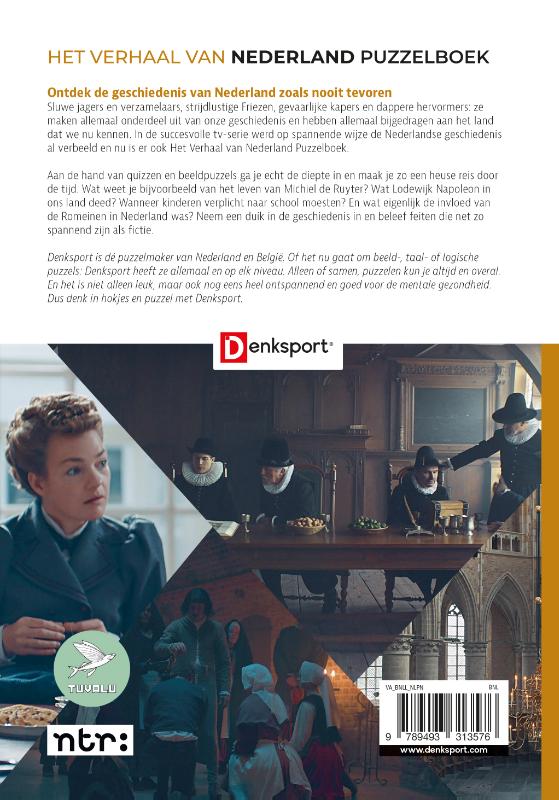 Achterkant van Denksport – Het Verhaal van Nederland Puzzelboek