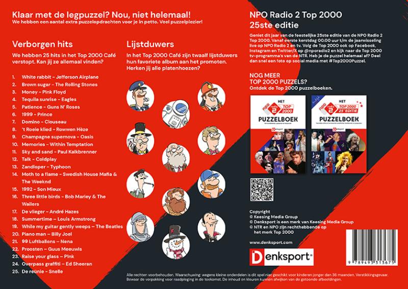 Achterkant van Top 2000 limited legpuzzel