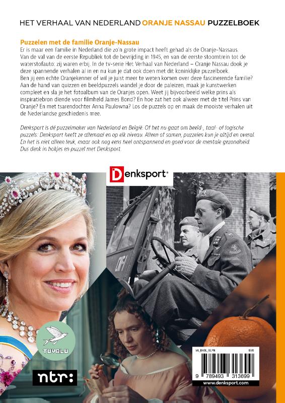 Achterkant van Het Verhaal van Nederland Oranje Nassau puzzelboek