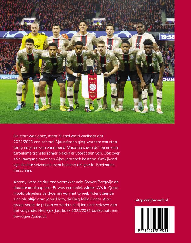 Achterkant van Ajax jaarboek 2022-2023