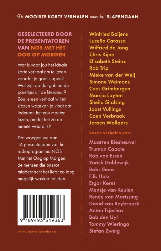 Achterkant van Goedenacht vrienden