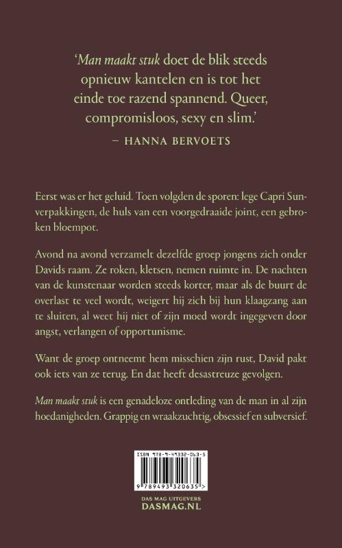 Achterkant van Man maakt stuk