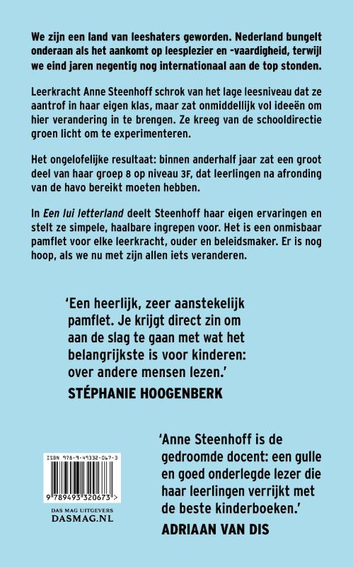 Achterkant van Een lui letterland