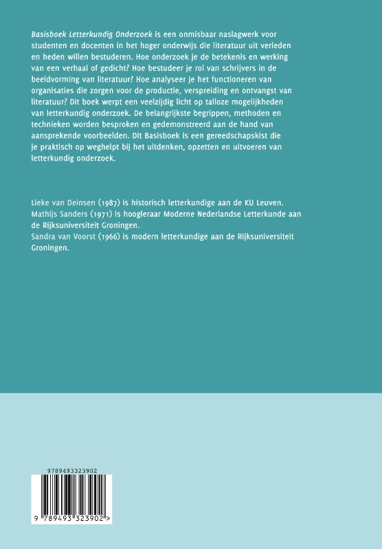 Achterkant van Basisboek Letterkundig Onderzoek