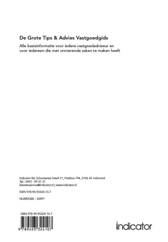 Achterkant van De Grote Tips & Advies Vastgoedgids