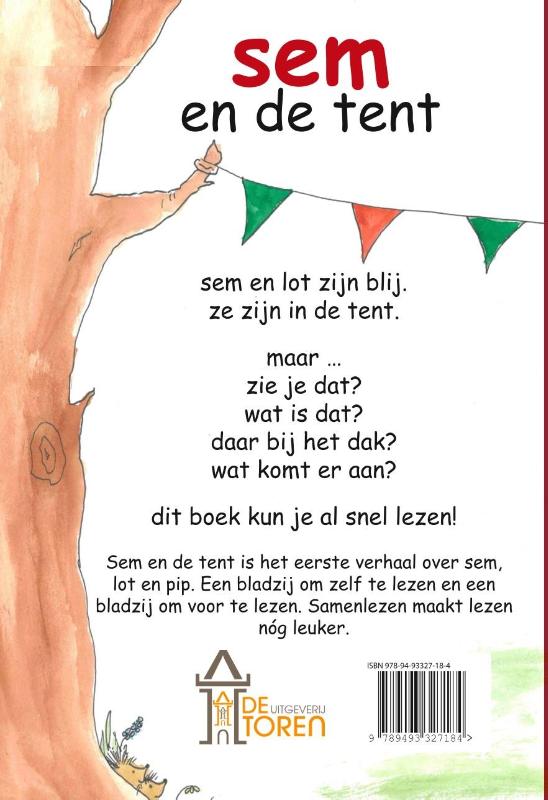 Achterkant van Sem en de tent