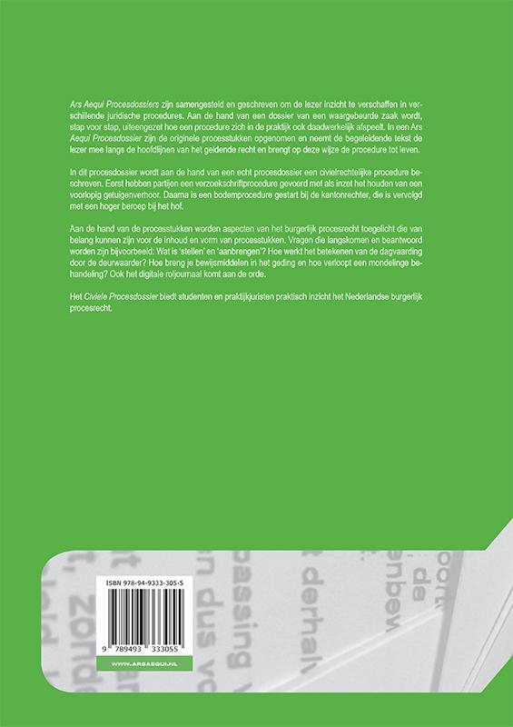 Achterkant van Het civiele procesdossier