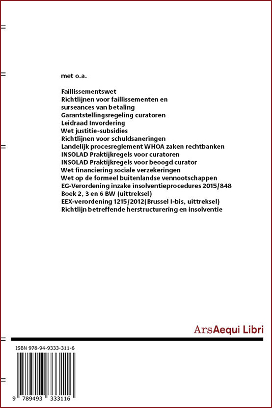 Achterkant van Insolventierecht 2024