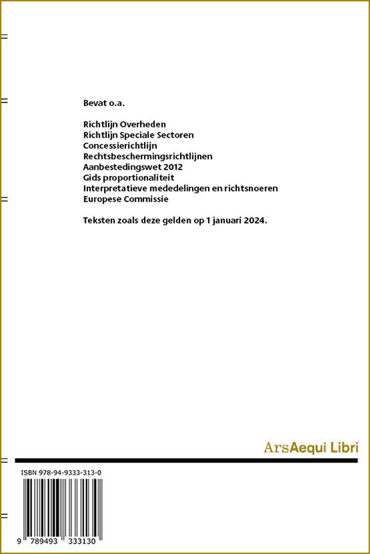 Achterkant van Aanbestedingsrecht 2024