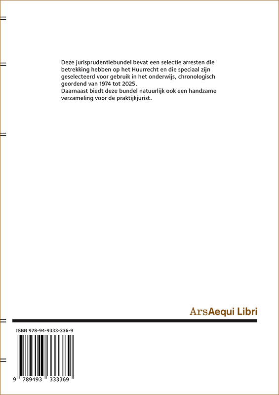 Achterkant van Jurisprudentie Huurrecht 1974-2025
