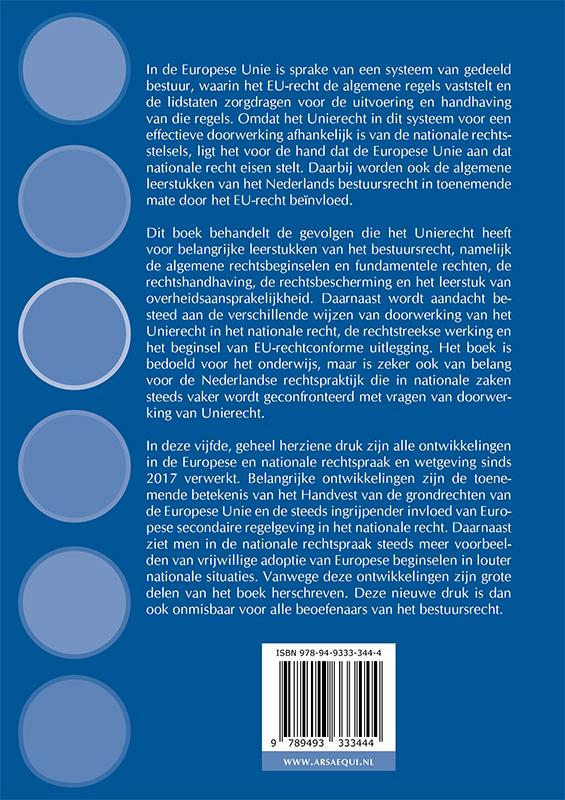 Achterkant van Inleiding tot het Europees bestuursrecht