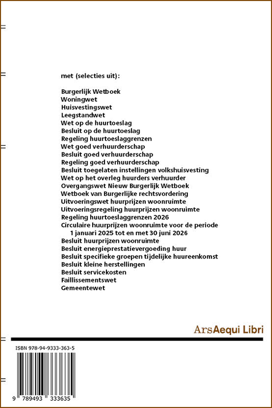 Achterkant van Huurrecht 2026