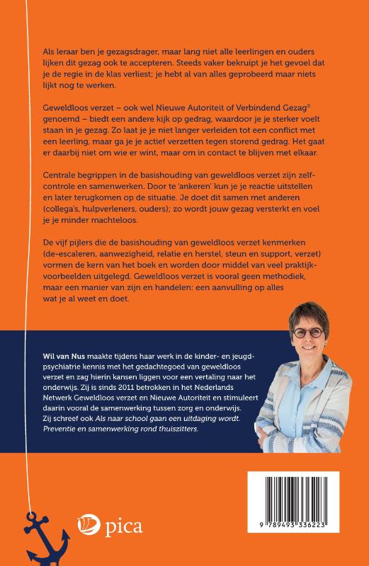 Achterkant van Geweldloos verzet op school