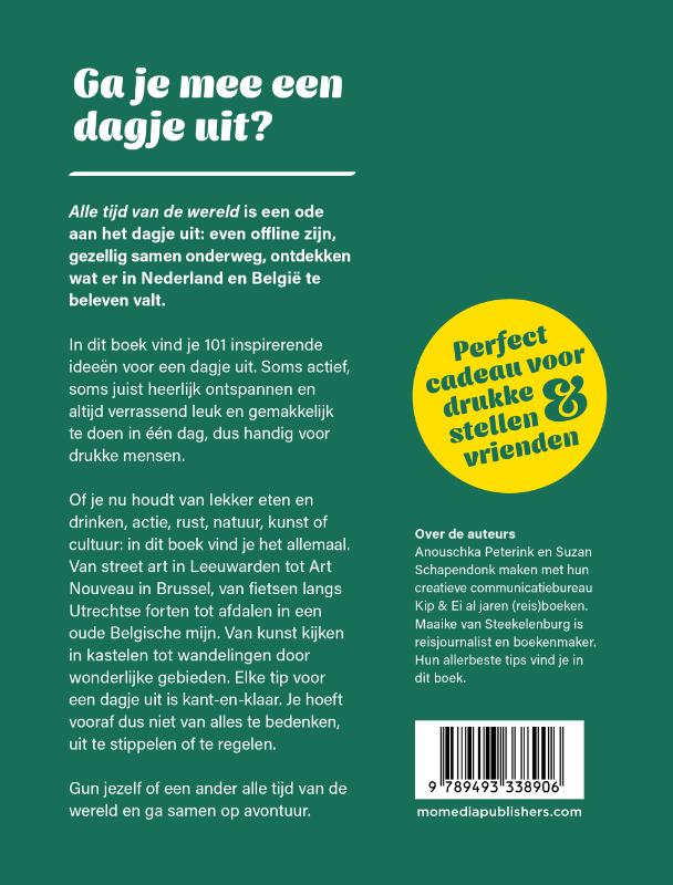 Achterkant van 101 uitstapjes voor drukke mensen