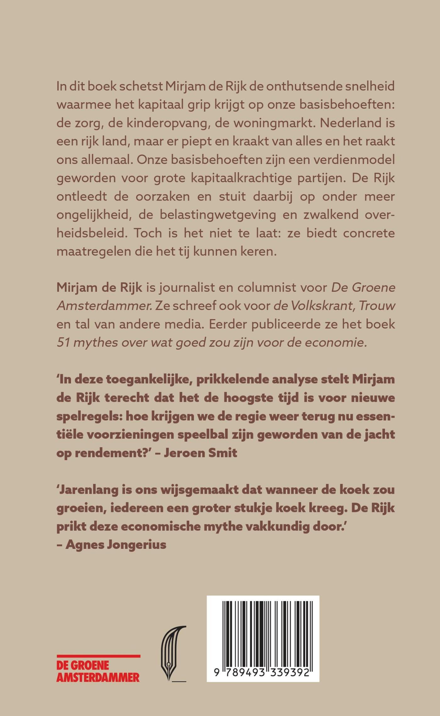 Achterkant van Gekaapt door het kapitaal