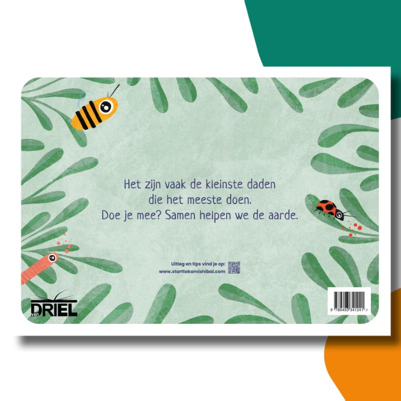 Achterkant van Mijn groene boek kamishibai vertelplaten