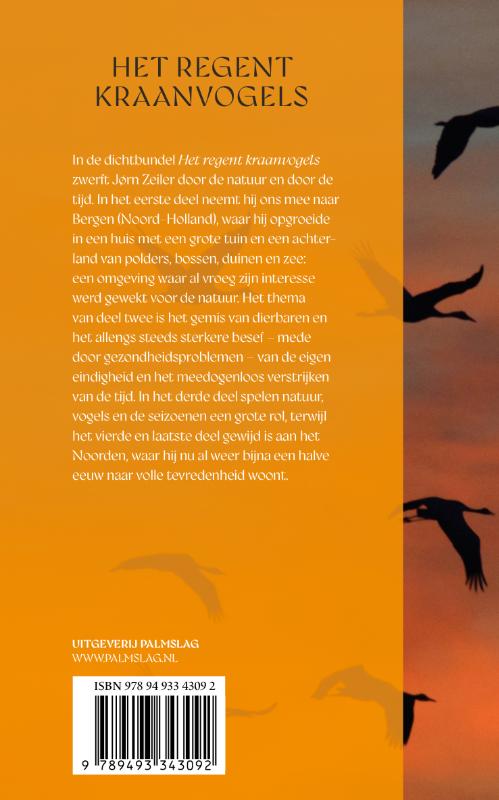 Achterkant van Het regent kraanvogels