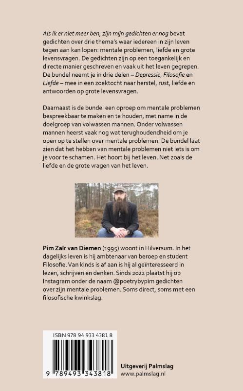 Achterkant van Als ik er niet meer ben, zijn mijn gedichten er nog