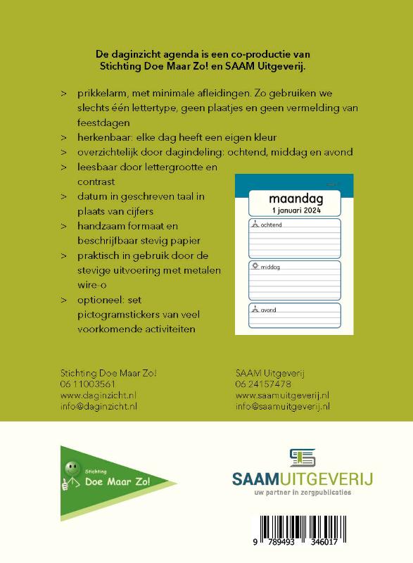 Achterkant van Daginzicht Agenda 2024