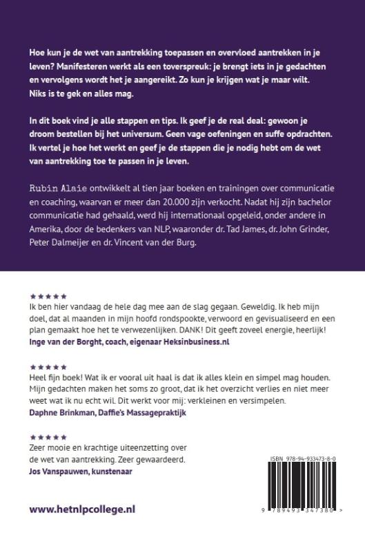 Achterkant van Manifestatie doe-boek