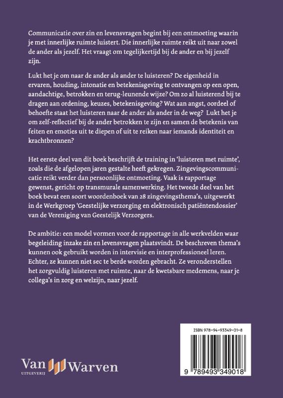 Achterkant van Luisteren met ruimte