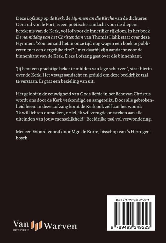 Achterkant van Lofzang op de Kerk