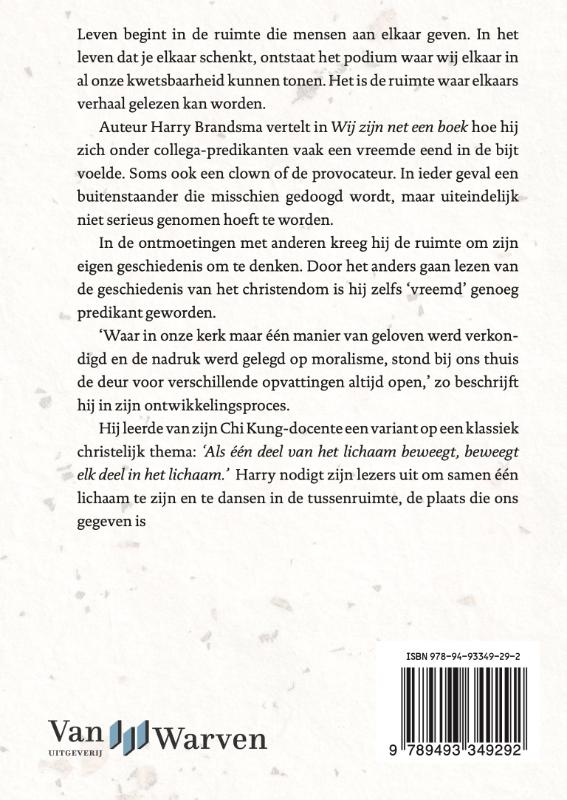 Achterkant van Wij zijn net een boek