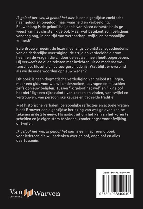 Achterkant van Ik geloof het wel. Ik geloof het niet