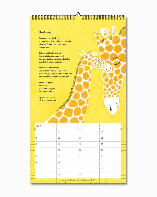 Achterkant van Verjaardagskalender de liefde