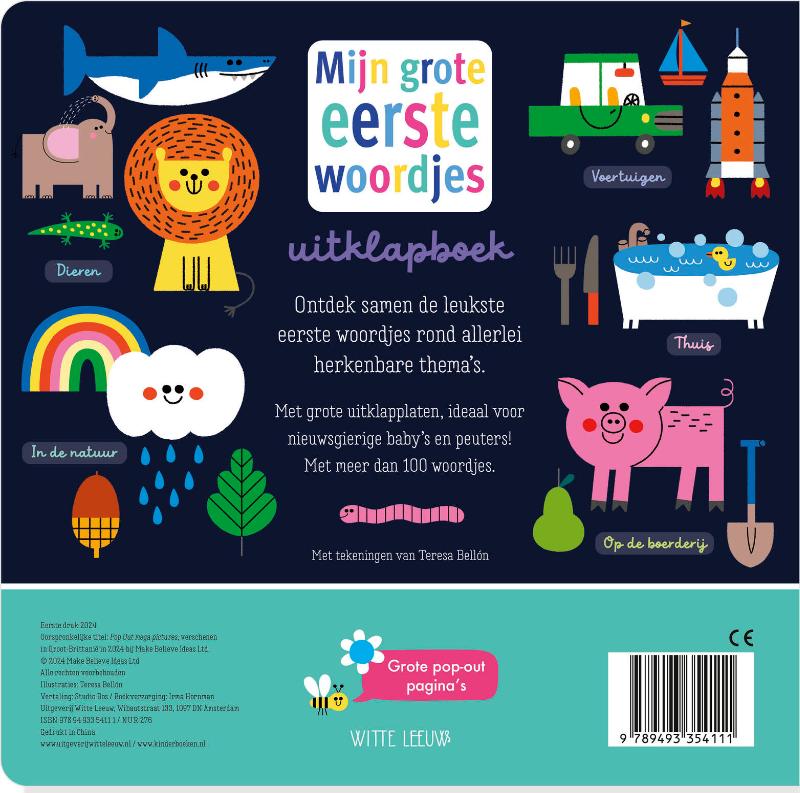 Achterkant van Mijn grote eerste woordjes uitklapboek