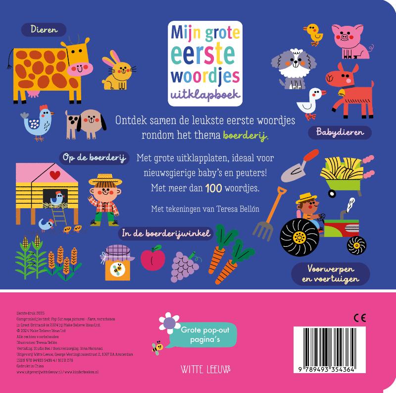 Achterkant van Mijn grote eerste woordjes uitklapboek - Boerderij
