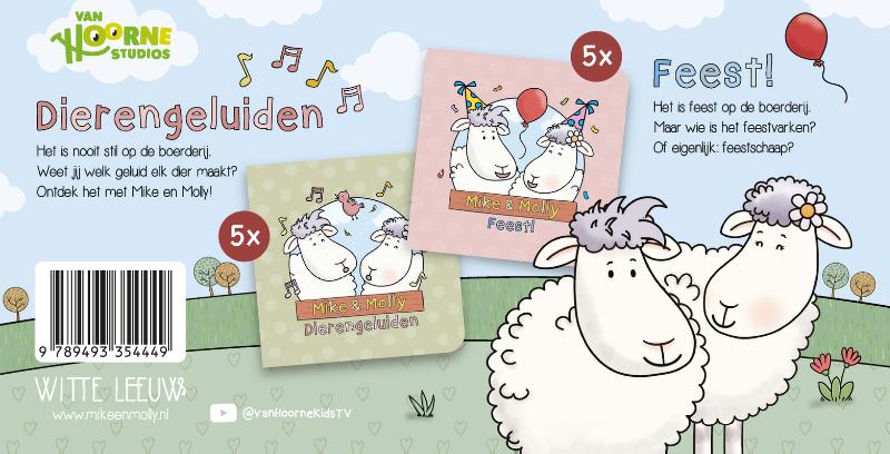 Achterkant van Mike & Molly - uitdeelboekjes